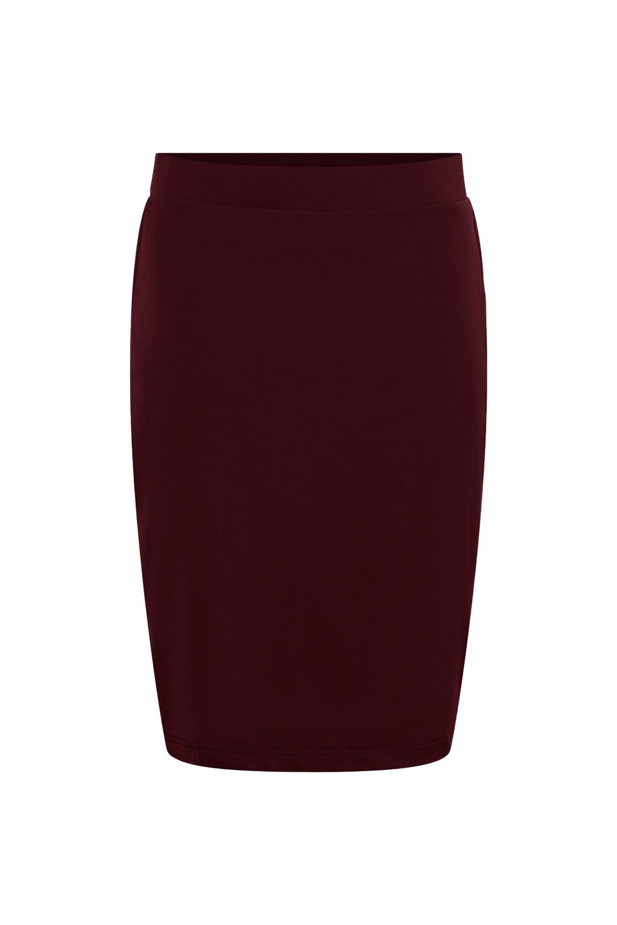 Donkere bordeaux zware reistrok van &Co woman met ritssluiting en verstelbare taille, geschikt voor reizen en dagelijks gebruik.