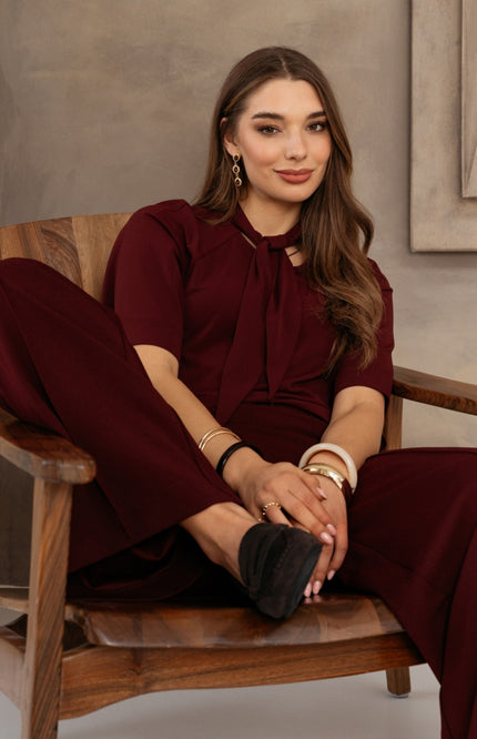 Broek Geniva Burgundy PA452