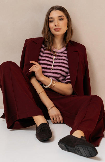 Broek Geniva Burgundy PA452