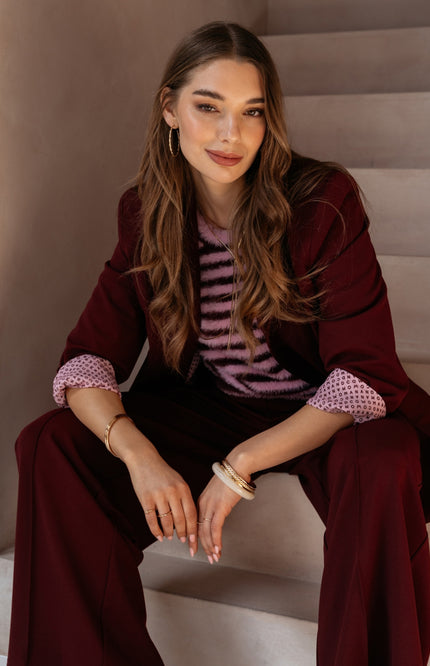 Broek Geniva Burgundy PA452