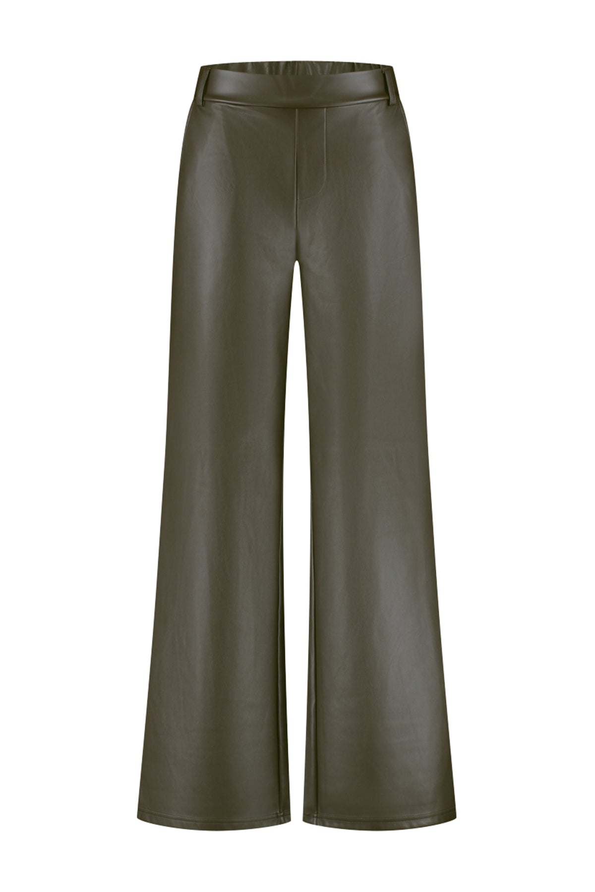 Lady Day Chelsea broek in diepgroen met elastische tailleband en rechte snit, casual en comfortabel voor dagelijks gebruik.