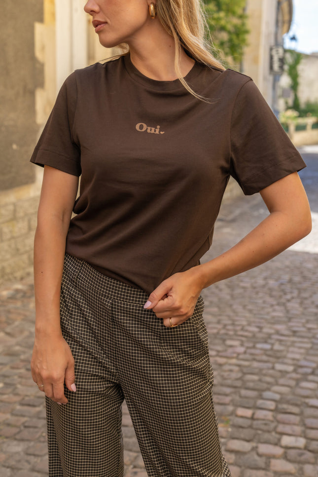 T-shirt Oui Dark Coffee
