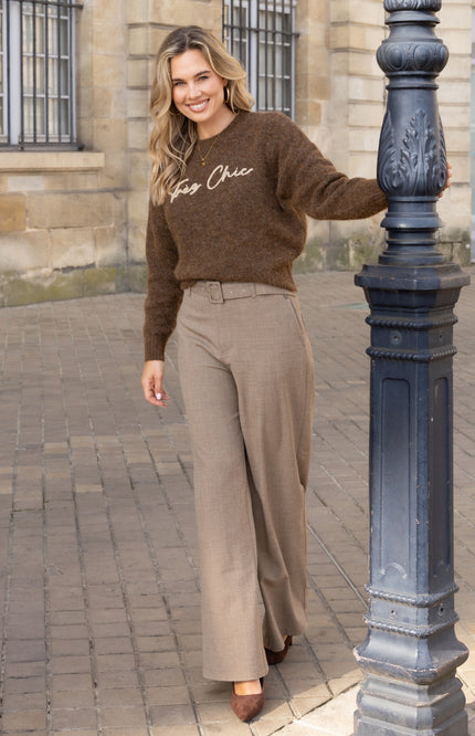 Broek Rumi Cappuccino Check