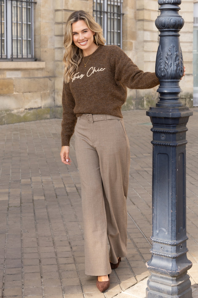 Broek Rumi Cappuccino Check
