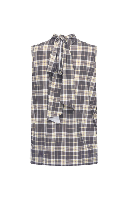 Travel Blouse Bow Autumn Check Print Winter Pear 202830