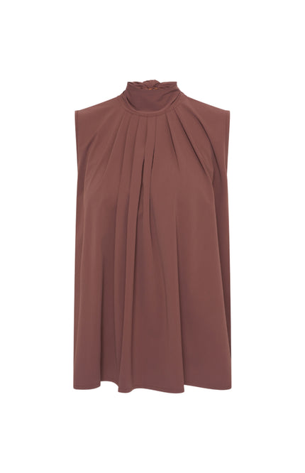Travel Blouse Bow Mahogany 202830