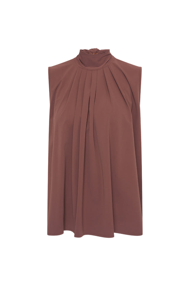 Travel Blouse Bow Mahogany 202830