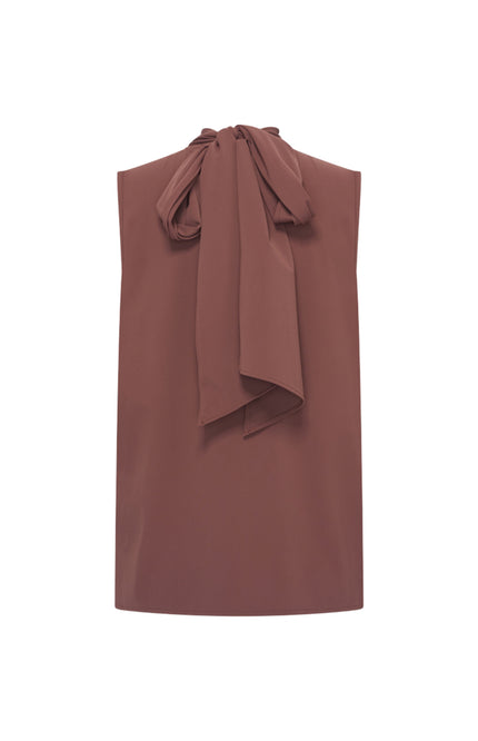 Travel Blouse Bow Mahogany 202830