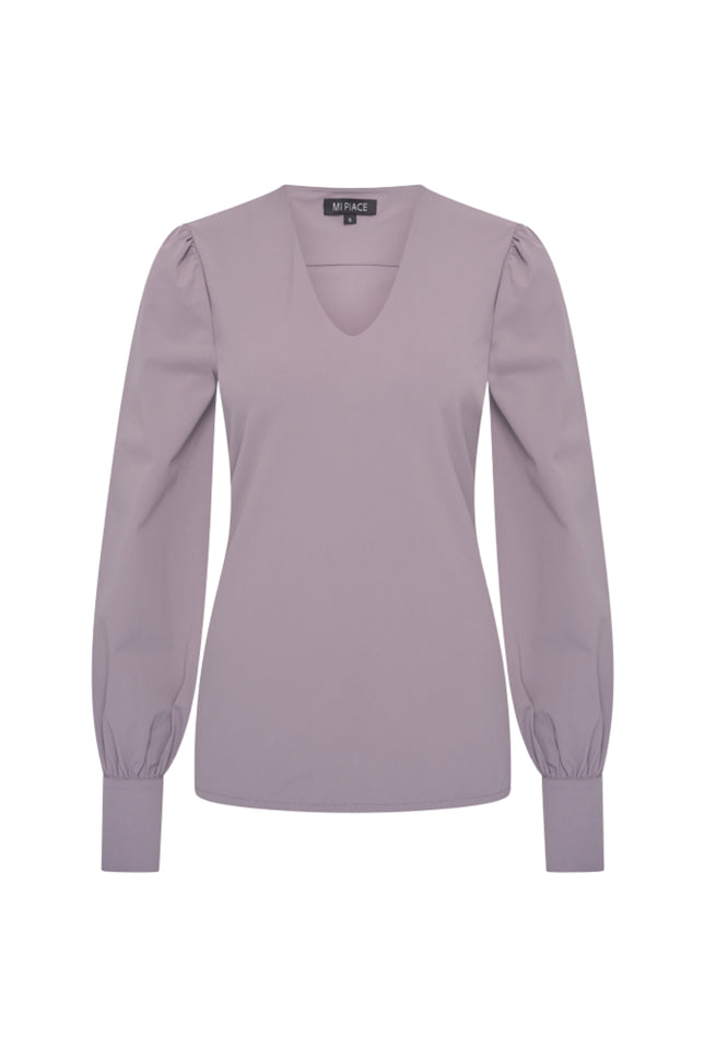 Travel Blouse Puff Sleeves Winter Grey 202226