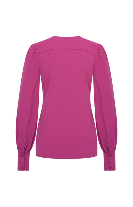 Travel Blouse Puff Sleeves Magenta Purple 202226
