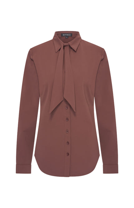 Travel Blouse Bow Mahogany 202709