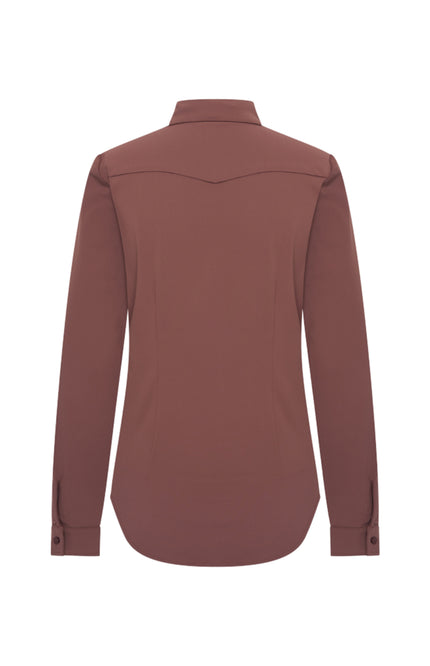 Travel Blouse Bow Mahogany 202709