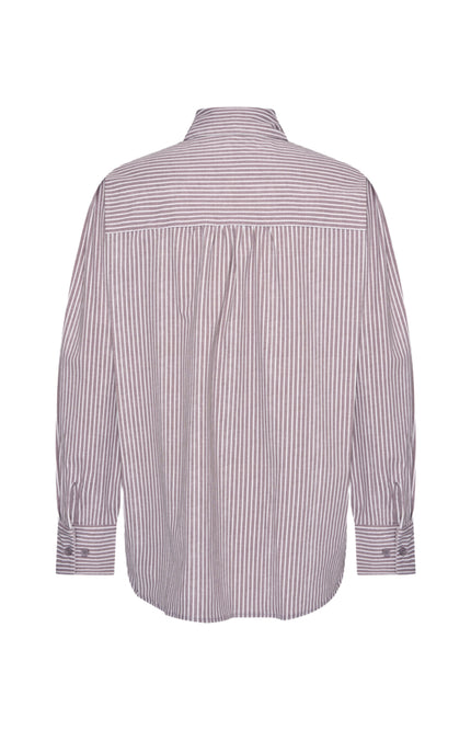Travel Blouse Oversized Bow Stripe Print Winter Grey 202875