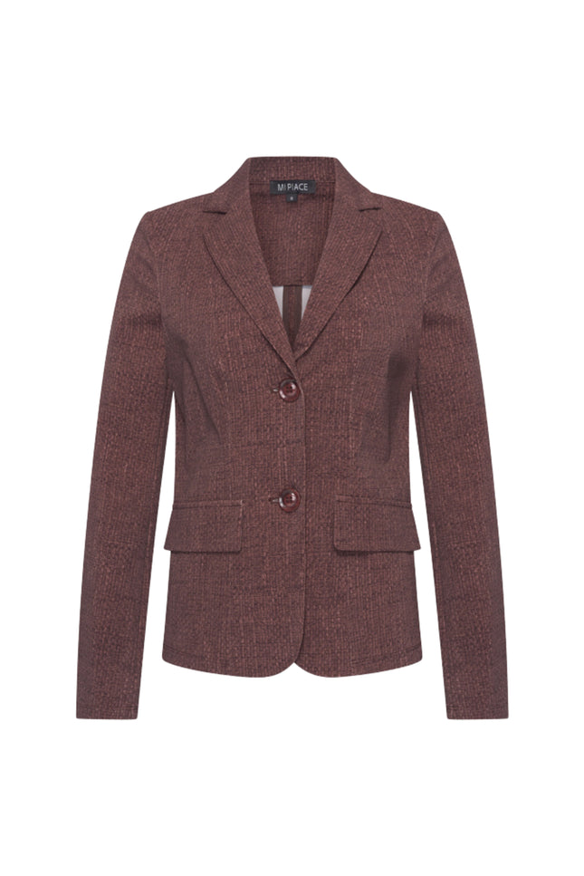 Travel Blazer Woven Structure Print Mahogany 202015