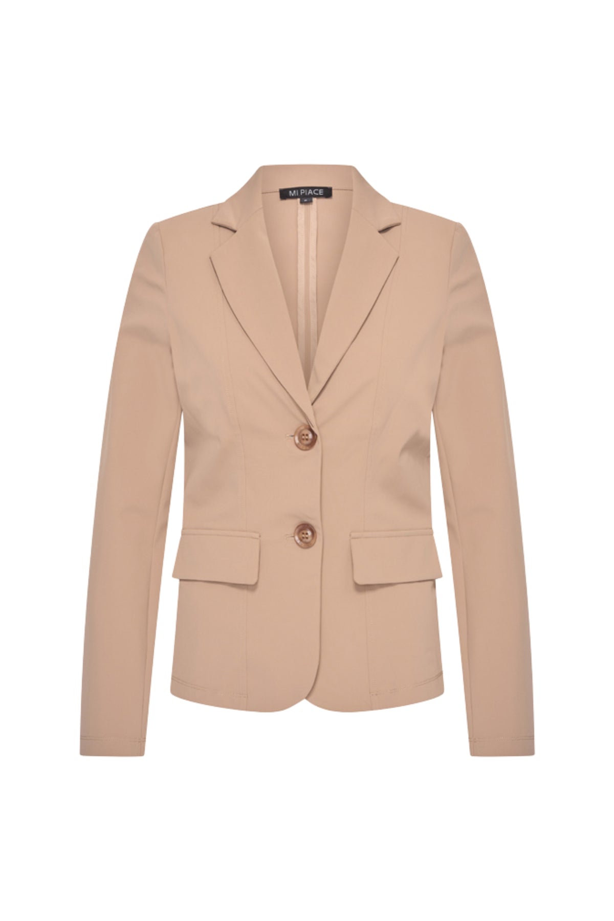 Mi Piace Travel Blazer Portabella, stijlvolle herenblazer met casual pasvorm, zichtbaar op de afbeelding.