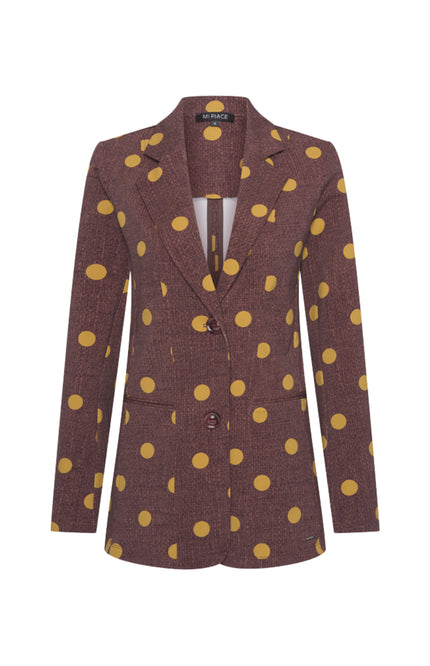 Travel Blazer Dot Structure Print Mahogany 202102
