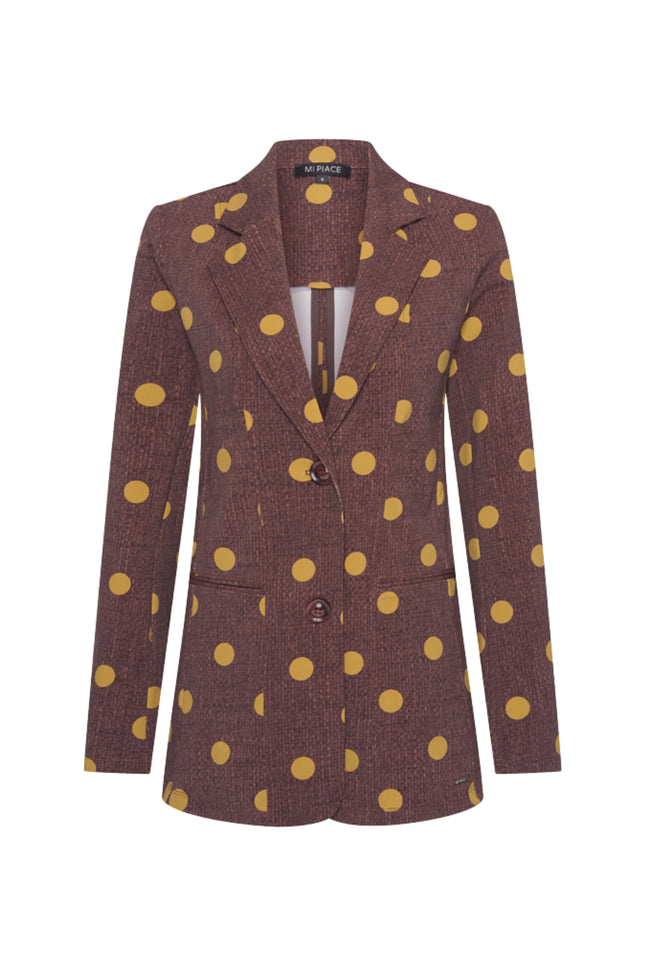 Travel Blazer Dot Structure Print Mahogany 202102