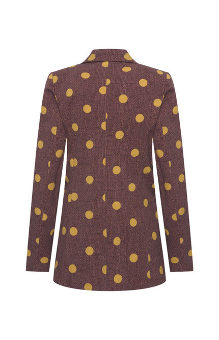Travel Blazer Dot Structure Print Mahogany 202102