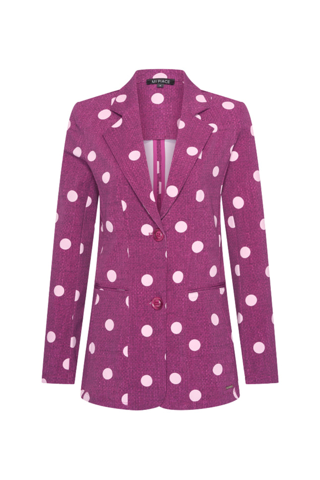 Travel Blazer Dot Structure Print Magenta Purple 202102