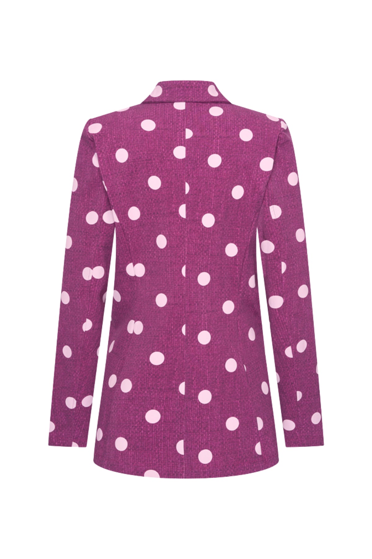 Lichtroze en paarse reistas blazer met dots structuur print van Mi Piace, geschikt voor reizen en zakelijk gebruik.