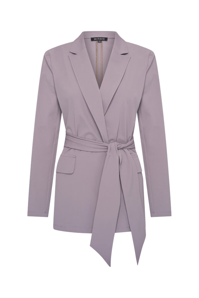 Travel Blazer Belted Winter Grey 202823