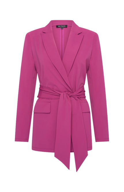 Travel Blazer Belted Magenta Purple 202823