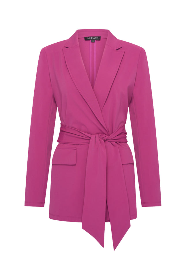 Travel Blazer Belted Magenta Purple 202823