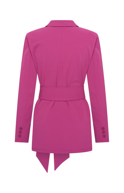 Travel Blazer Belted Magenta Purple 202823