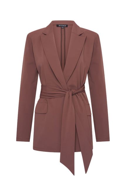 Travel Blazer Belted Mahogany 202823