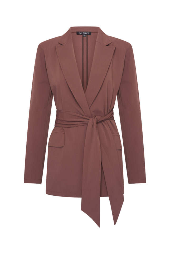 Travel Blazer Belted Mahogany 202823
