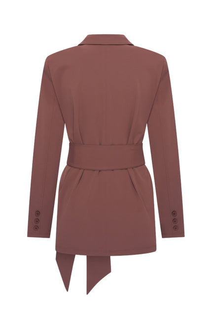 Travel Blazer Belted Mahogany 202823
