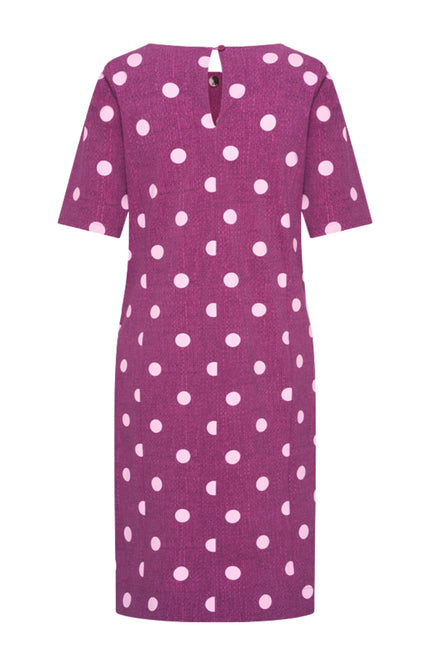 Travel Jurk Dot Structure Print Magenta Purple 202869