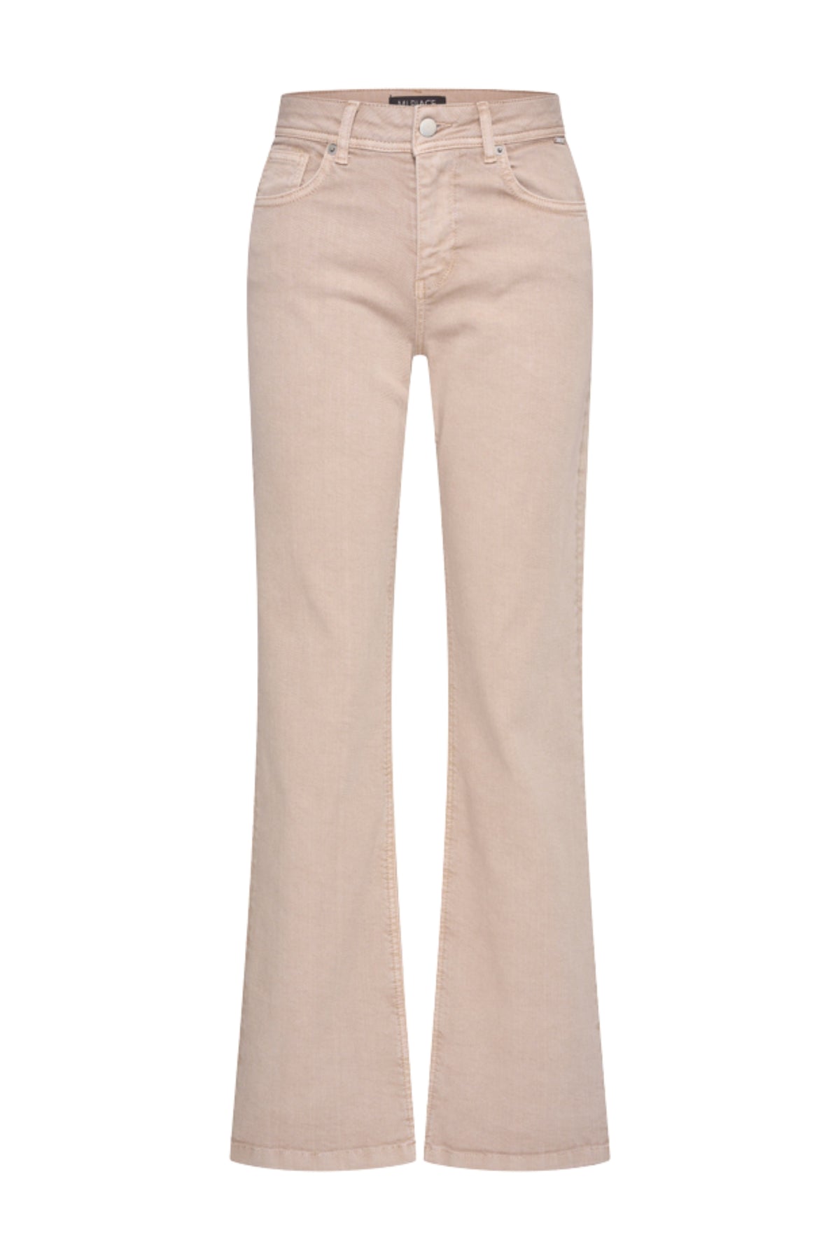 Lichtblauwe jeans Firenze Portabella door Mi Piace met rechte snit en klassieke vijfzakken, gedragen door een model.