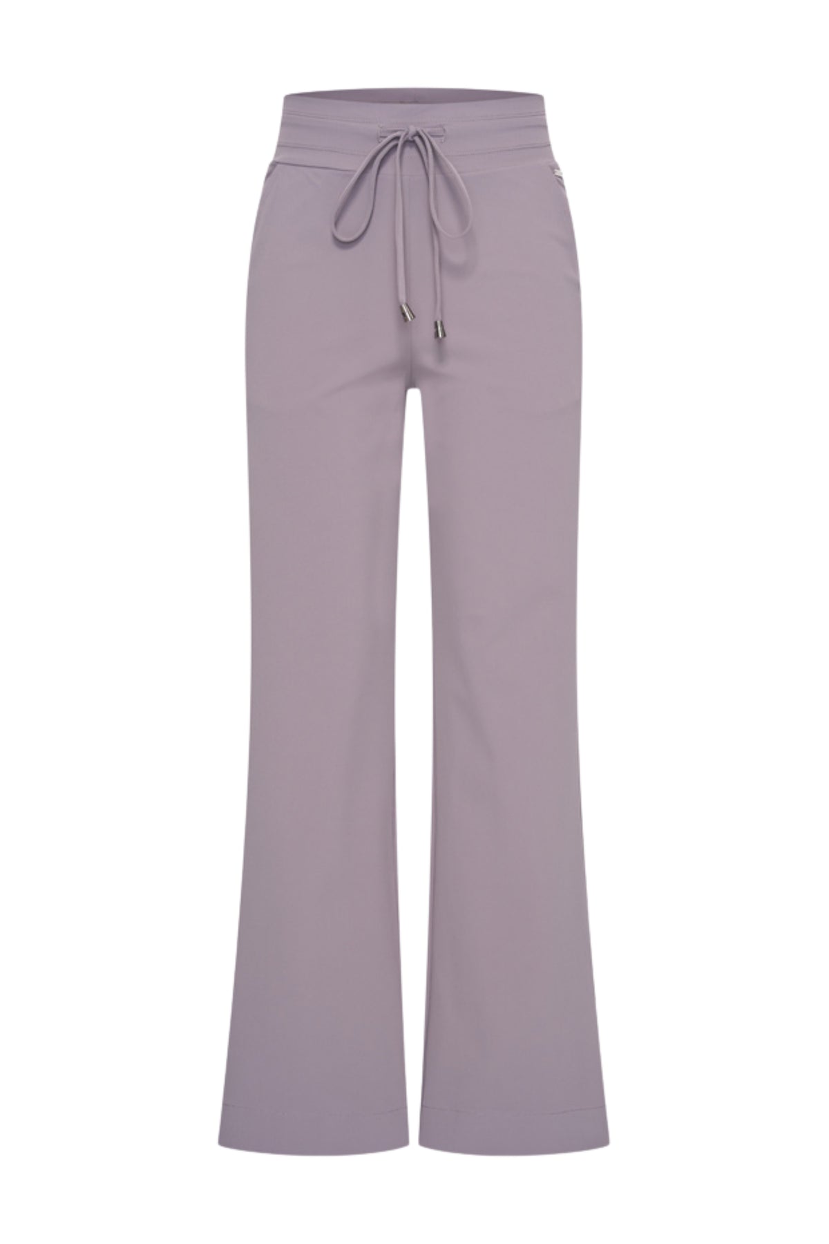 Grijze winter travel broek van Mi Piace met rechte pasvorm en elastische taille, geschikt voor koude dagen.