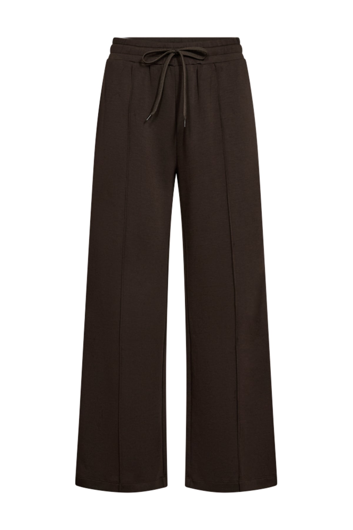 Zwarte Fqlucinda Mole broek van Freequent met een comfortabele pasvorm en elastische taille, gedragen door een model.