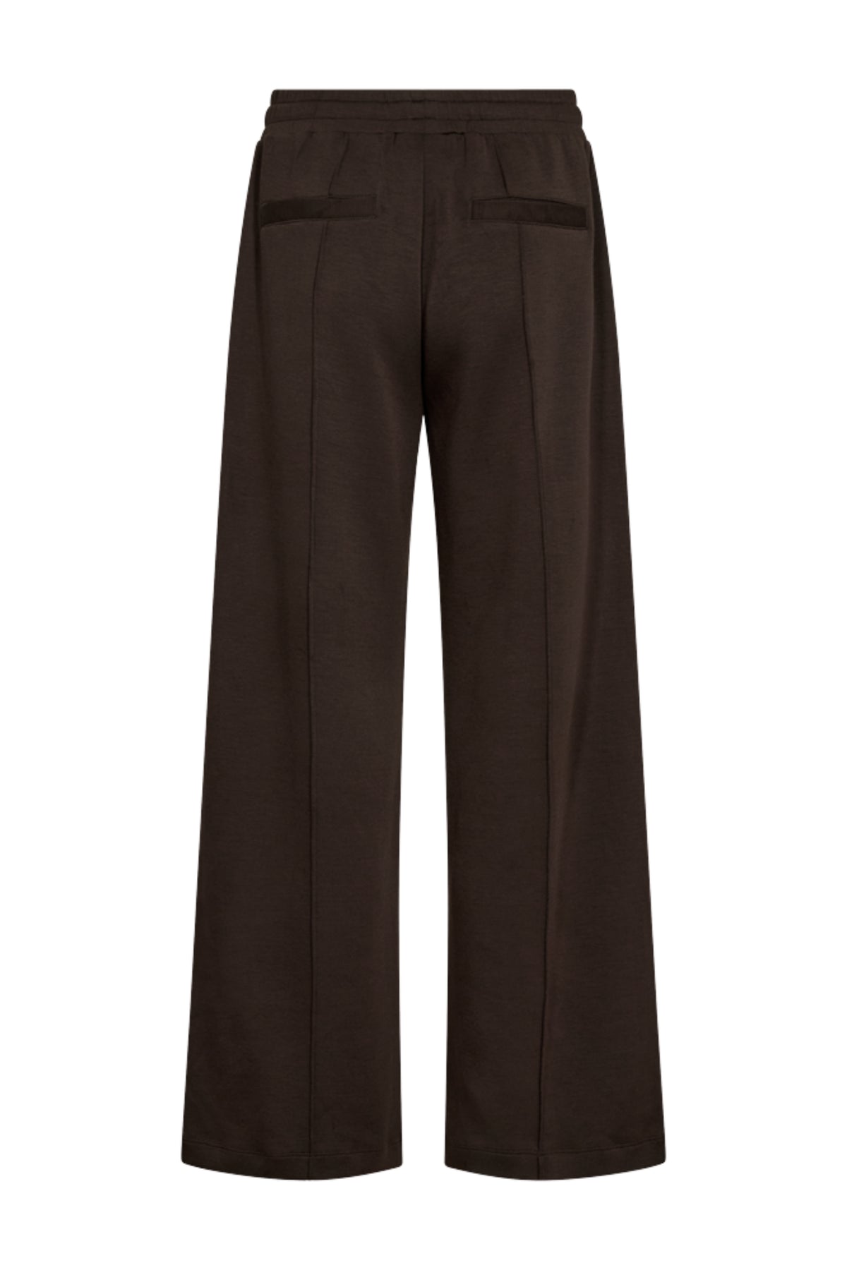 Donkere Fqlucinda Mole broek van Freequent met rechte pasvorm en elastische taille, zichtbaar op de afbeelding.