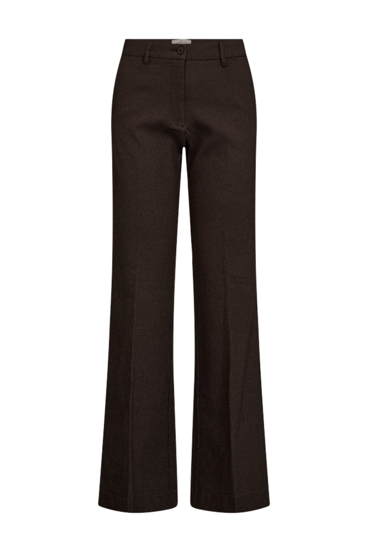 Taupe Freequent Fqisadora Mole Desert broek met rechte pasvorm en elastische taille, zichtbaar op de afbeelding.