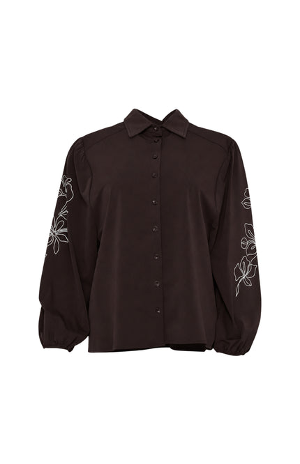 Travel Blouse Larixxe Brown Offwhite