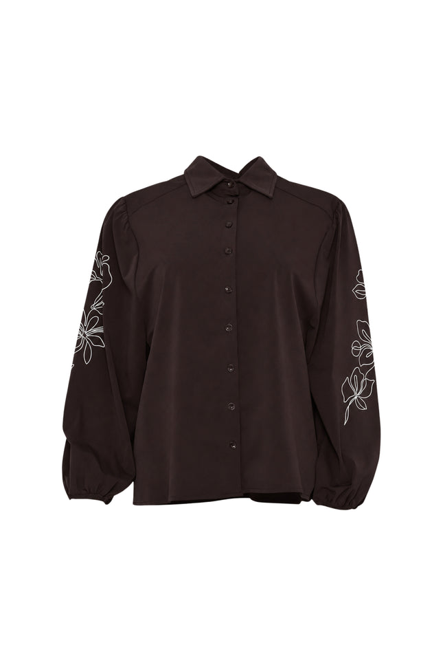 Travel Blouse Larixxe Brown Offwhite