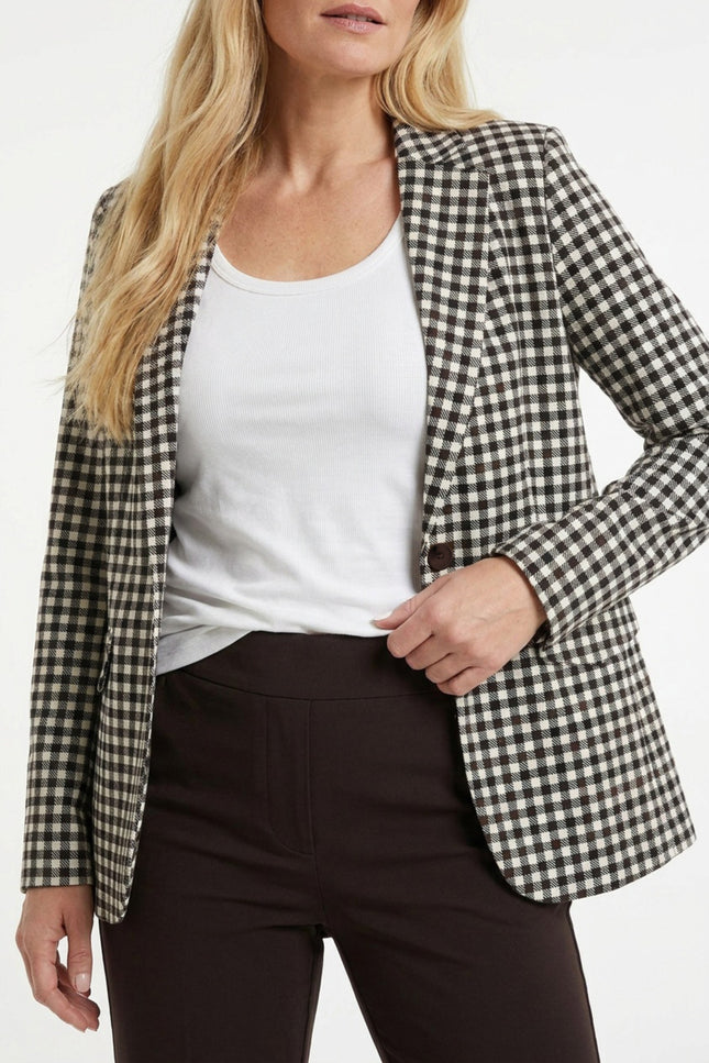 Travel Blazer Daisy Brown Check