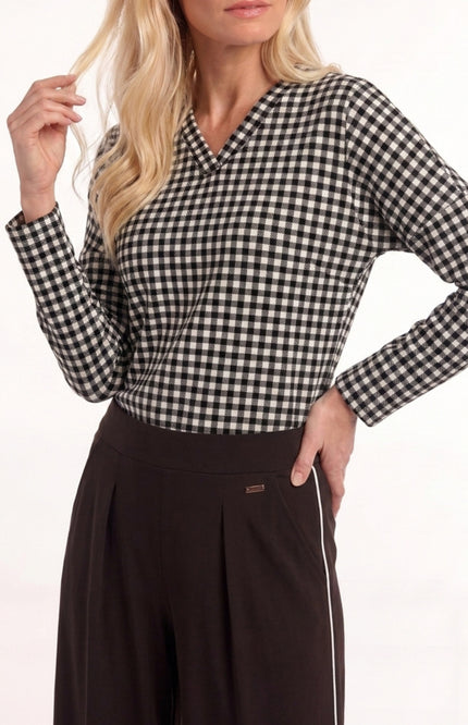 Travel Top Losina Brown Check