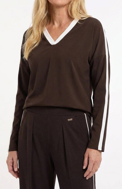 Travel Top Losina Brown Offwhite