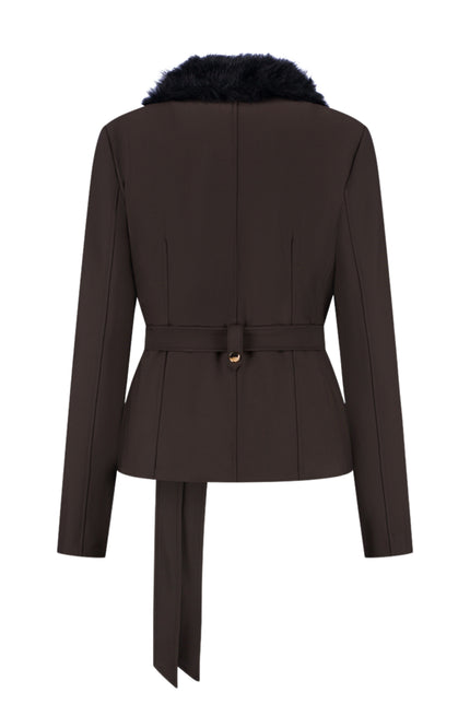Bonded Travel Jacket Dena Dark Brown L46-775-3529