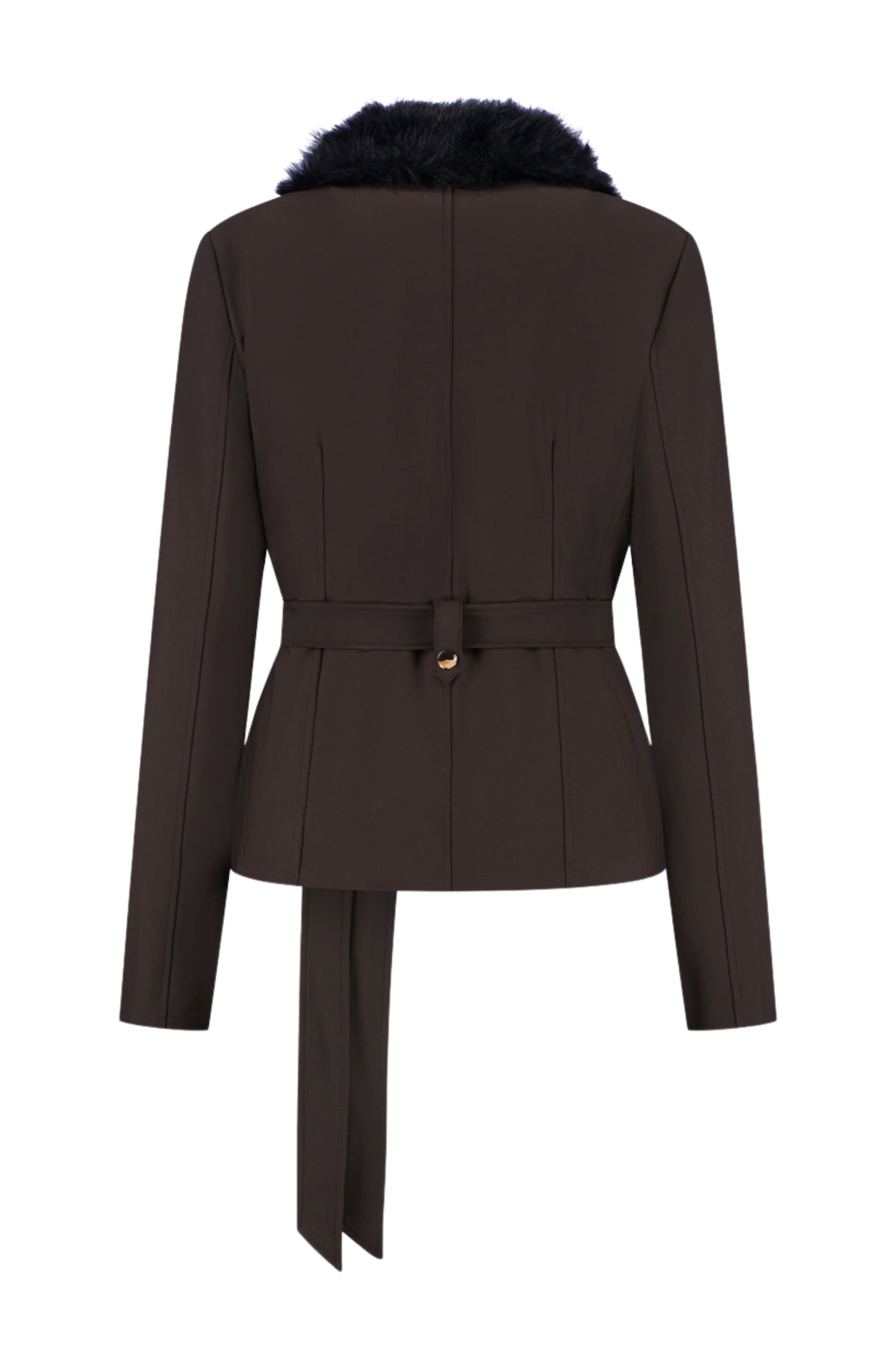 Lady Day Bonded Travel Jacket Dena in donkerbruin, lichte gewatteerde dames jas met comfort en stijl, close-up van de stof en details