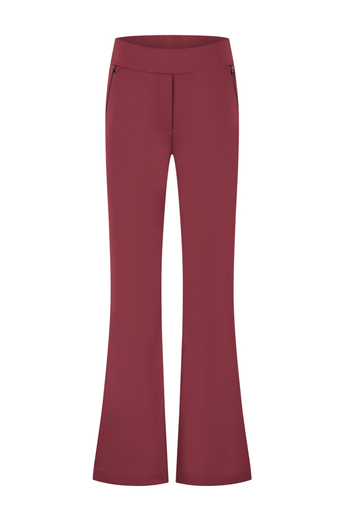 Ladiebroek Maddy Wine van Lady Day, donker wijnrode travel broek met comfortabele pasvorm en stijlvolle details.