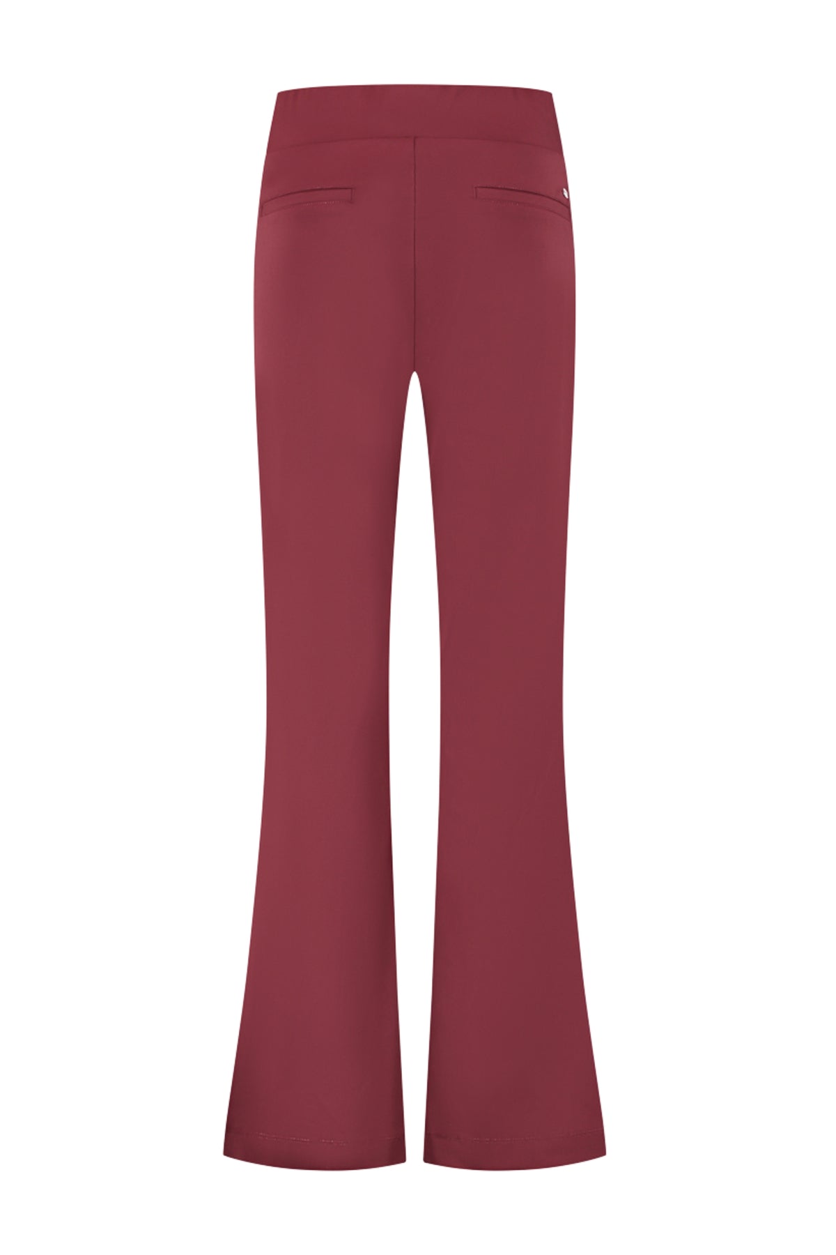 Lady Day Travel Broek Maddy Wine L14-475-3510, stijlvolle damesbroek met comfortabele pasvorm en wijnrode kleur, close-up foto
