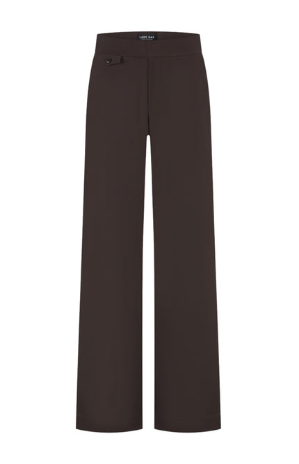 Bonded Travel Broek Milana Dark Brown L14-775-3528