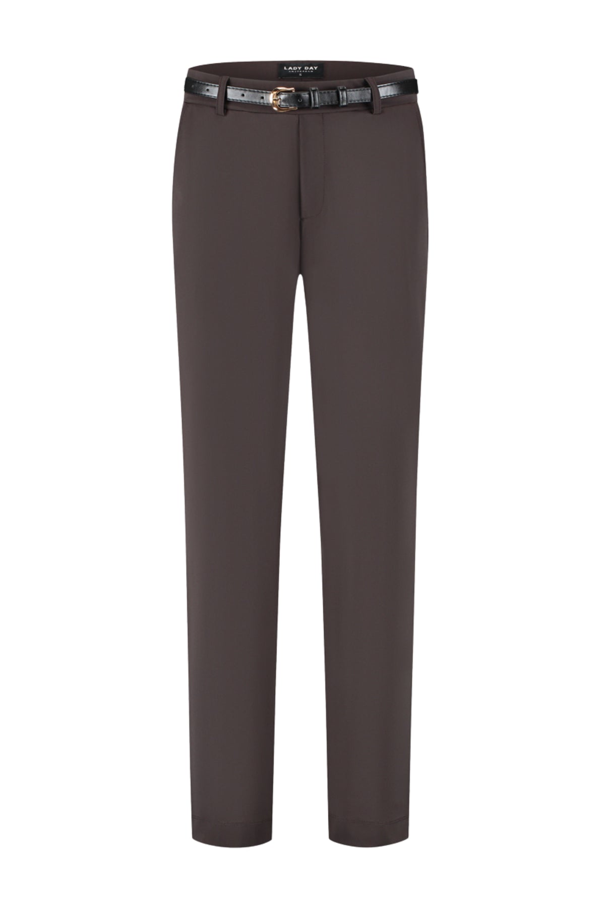 Ladys Day reisbroek Scout Dark Brown, stijlvolle dames travel broek met comfortabele pasvorm en bruine kleur.