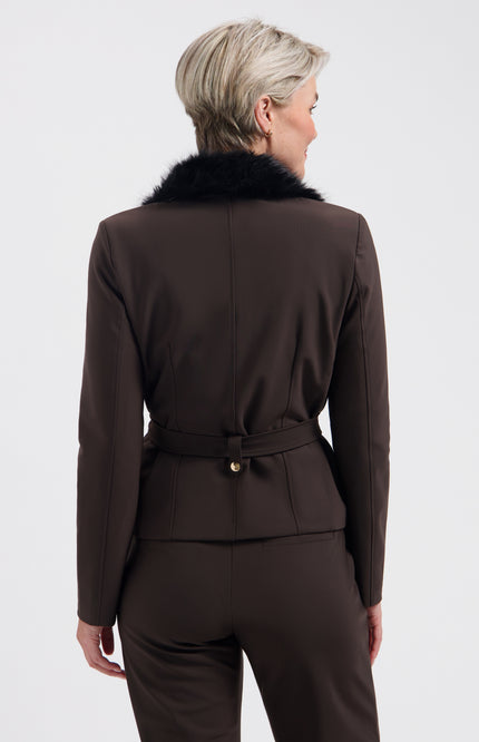 Bonded Travel Jacket Dena Dark Brown L46-775-3529