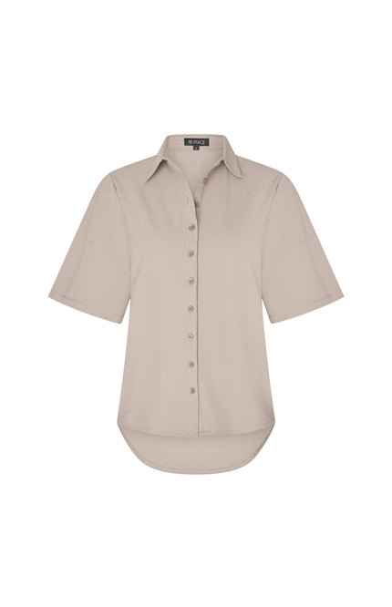 Travel Blouse Wijde Mouw Taupe 202502